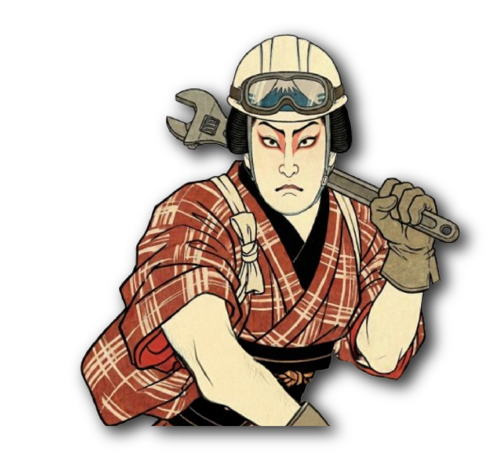 レンチを持つ男性